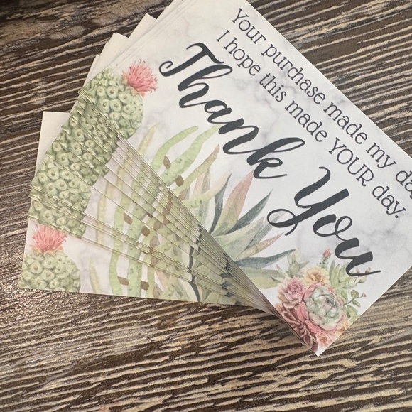 50 THANK YOU - BUSINESS CARDS - CACTUS DESIGN - Picture 3 of 8